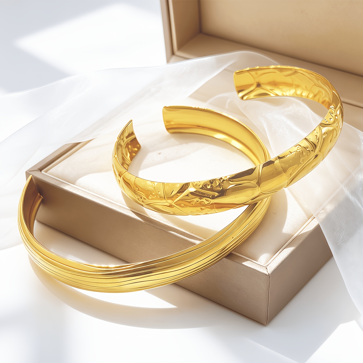 304 Stainless Steel Open Bangle, Anti-Fading & Anti-Allergic